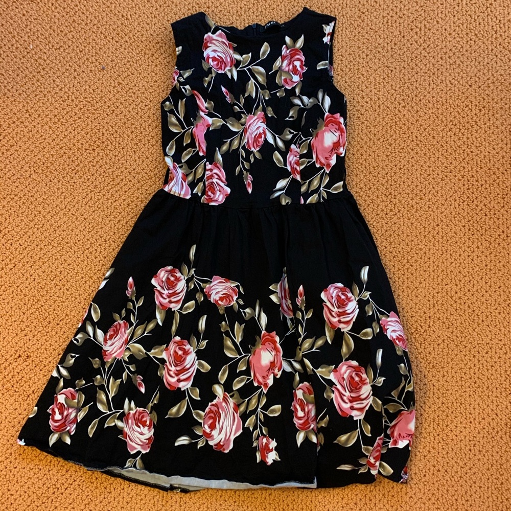 Rose Printed Floral Dress